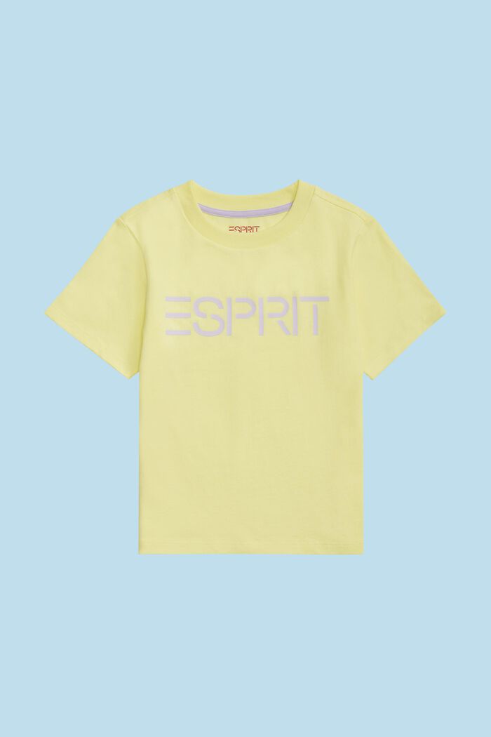 T-shirt con logo in cotone biologico, PASTEL YELLOW, detail image number 0