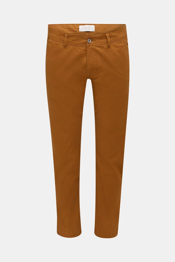 Pantaloni chino in cotone stretch, CAMEL, detail image number 0