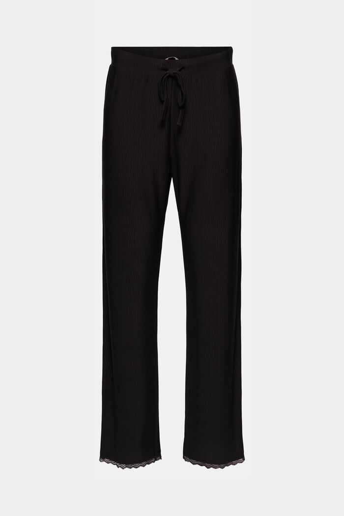 Pantaloni da pigiama con pizzo, LENZING™ ECOVERO™, BLACK, detail image number 5