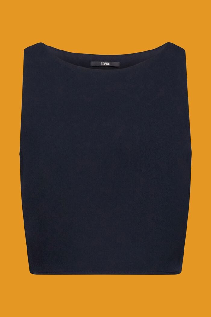 Top in crêpe accorciato, NAVY, detail image number 6