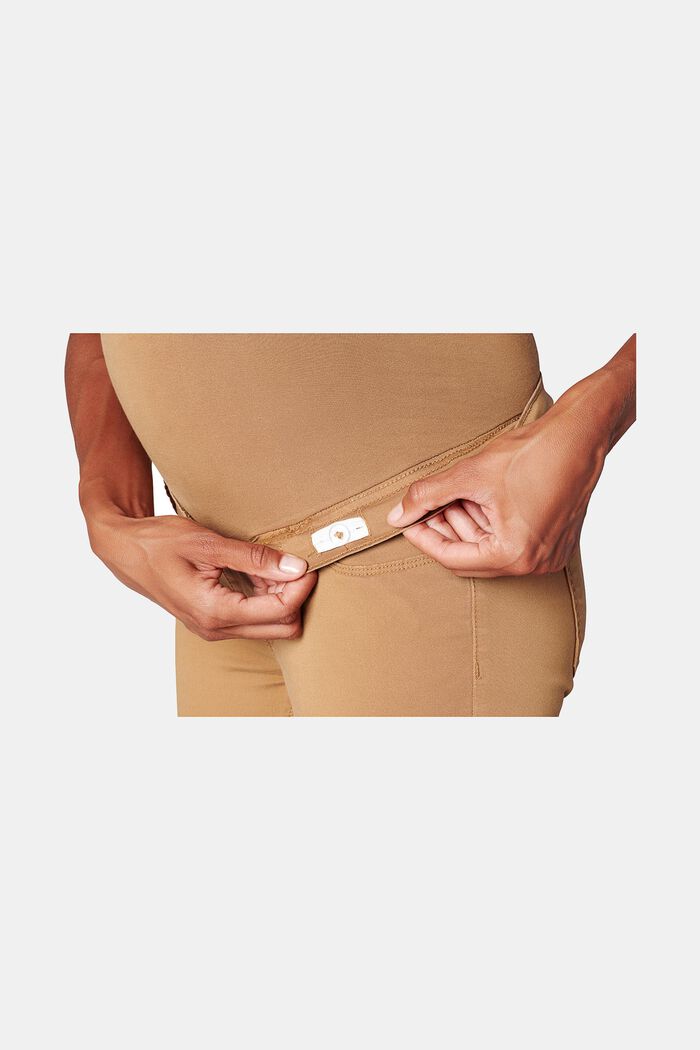 Pantaloni stretch con fascia premaman, ACORN BEIGE, detail image number 1