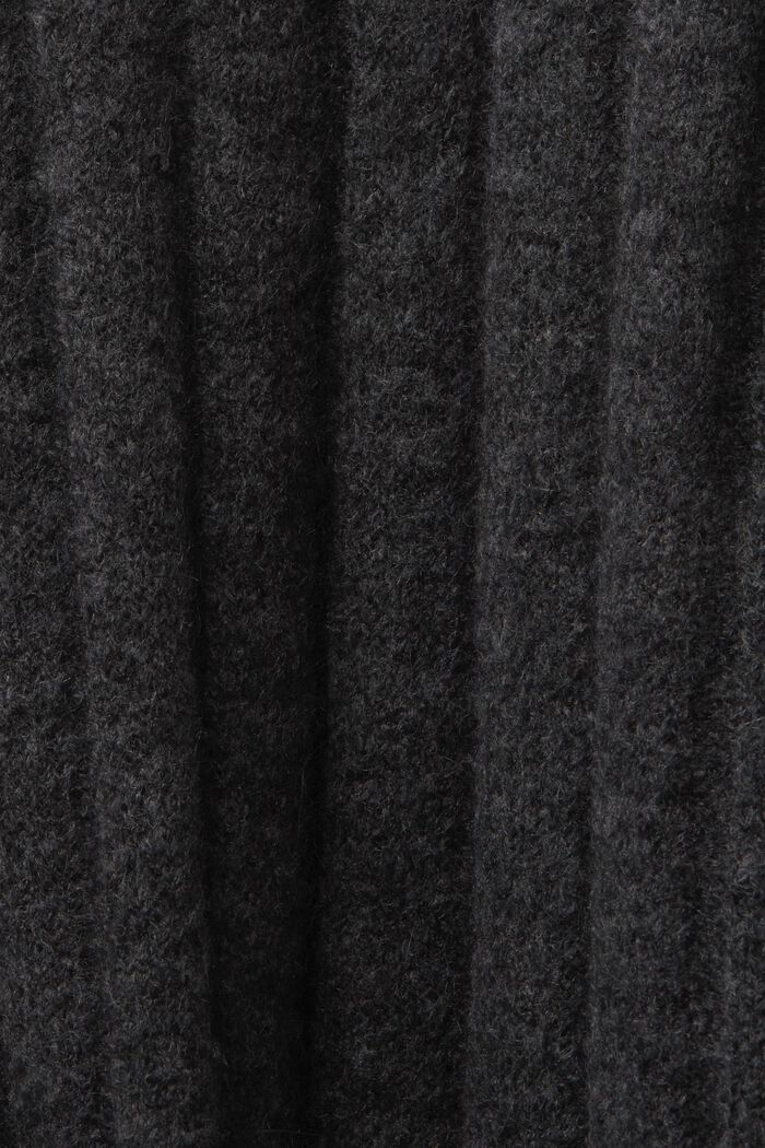Cardigan lungo in maglia a coste con cintura, ANTHRACITE, detail image number 5