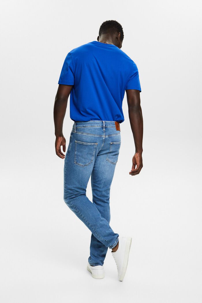 Jeans Slim Fit a vita media, BLUE LIGHT WASHED, detail image number 3