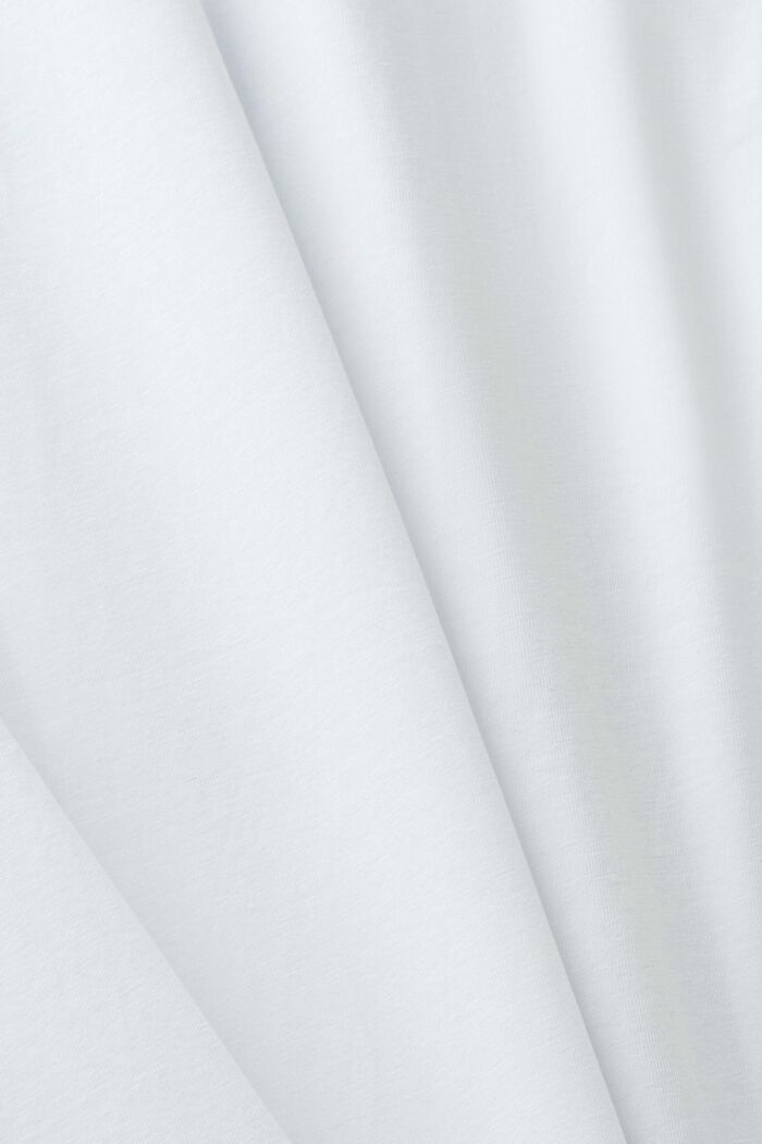 T-shirt in cotone con stampa sul davanti, WHITE, detail image number 5