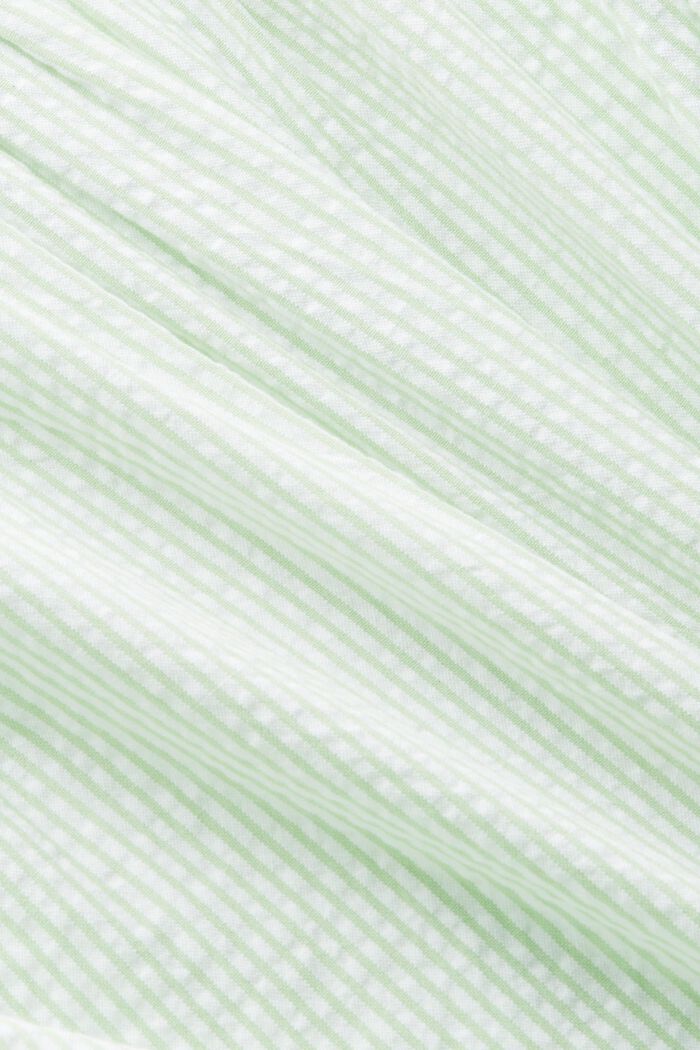 Blusa in cotone a righe con scollo a V, LIGHT GREEN, detail image number 4