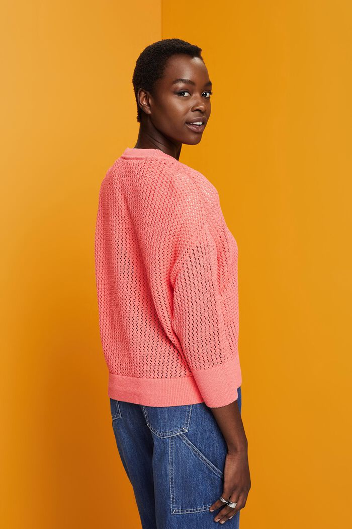 Cardigan in maglia aperto, CORAL, detail image number 3
