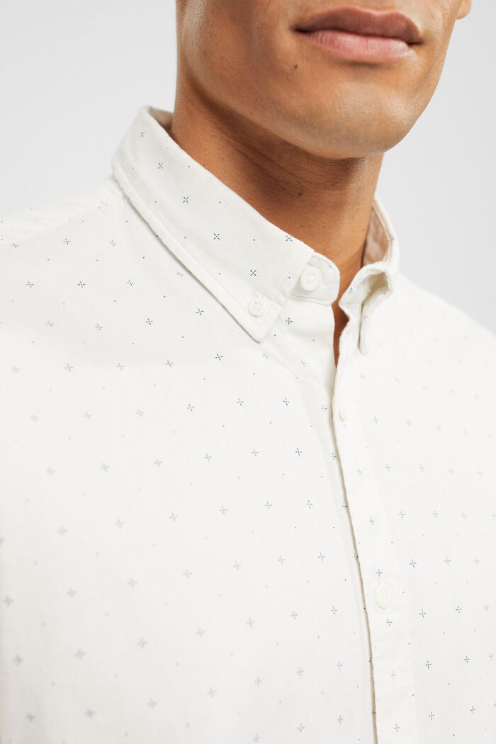 Camicia button-down con microstampa, OFF WHITE, detail image number 2