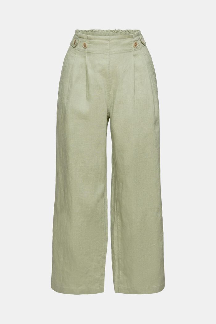 Pantaloni in lino con gamba cropped