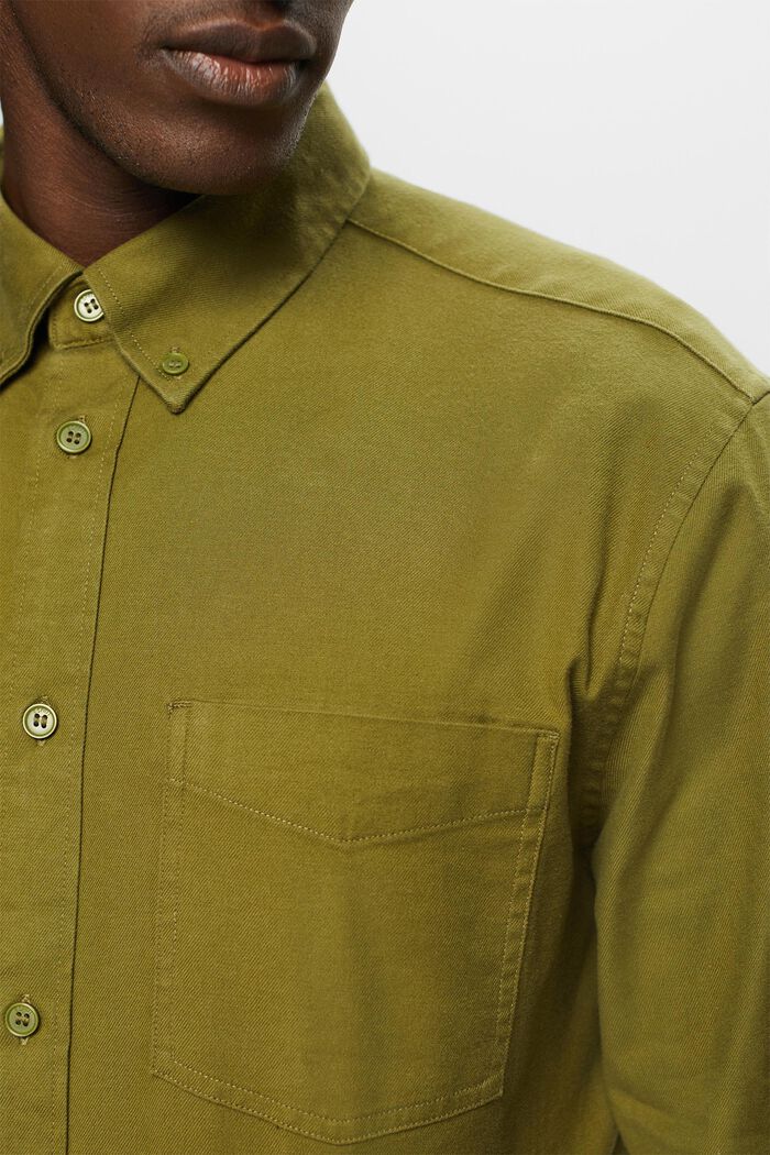 Camicia in twill regular fit, OLIVE, detail image number 2