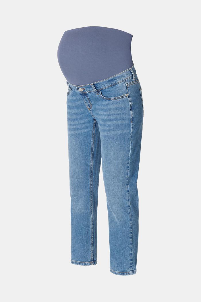 Jeans dalla gamba accorciata con fascia premaman che ricopre completamente la pancia, MEDIUM WASHED, detail image number 4