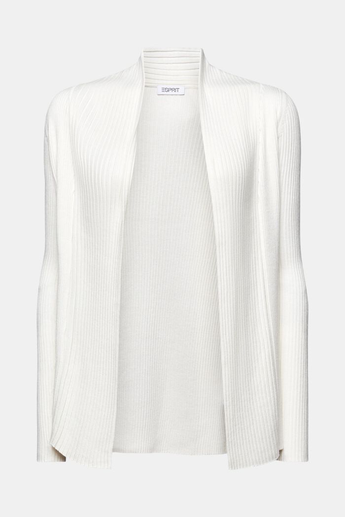 Cardigan in maglia a coste, OFF WHITE, detail image number 5