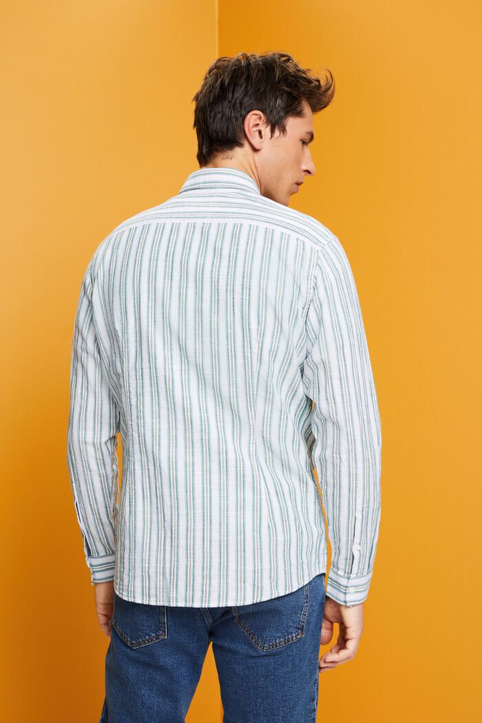 Camicia a righe in cotone, WHITE, detail image number 3