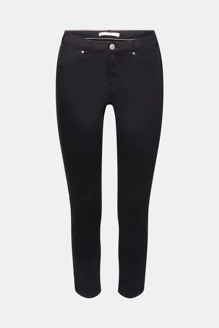 Pantaloni stretch a vita media cropped, BLACK, detail image number 8