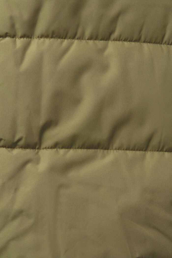 Cappotto trapuntato con dettagli in maglia a coste, DARK KHAKI, detail image number 1