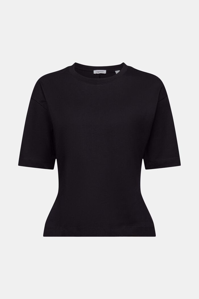 T-shirt sciancrata con girocollo, BLACK, detail image number 6
