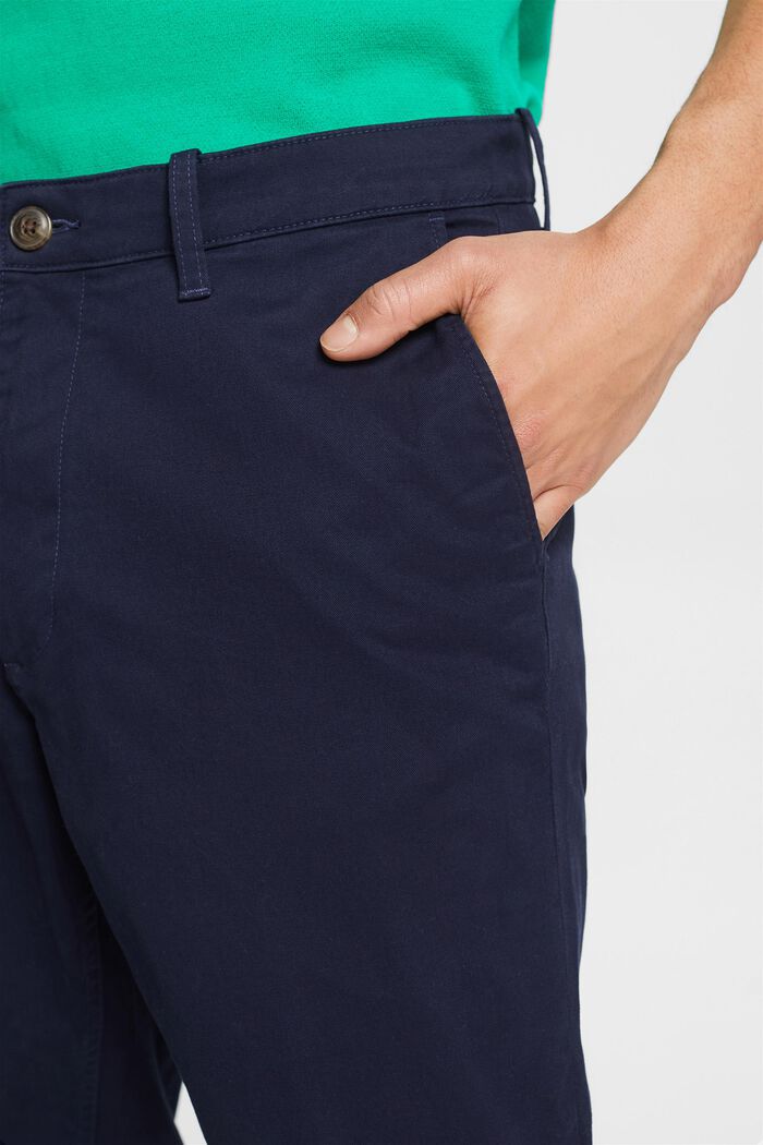 Pantaloni chino a gamba dritta in cotone, NAVY, detail image number 4