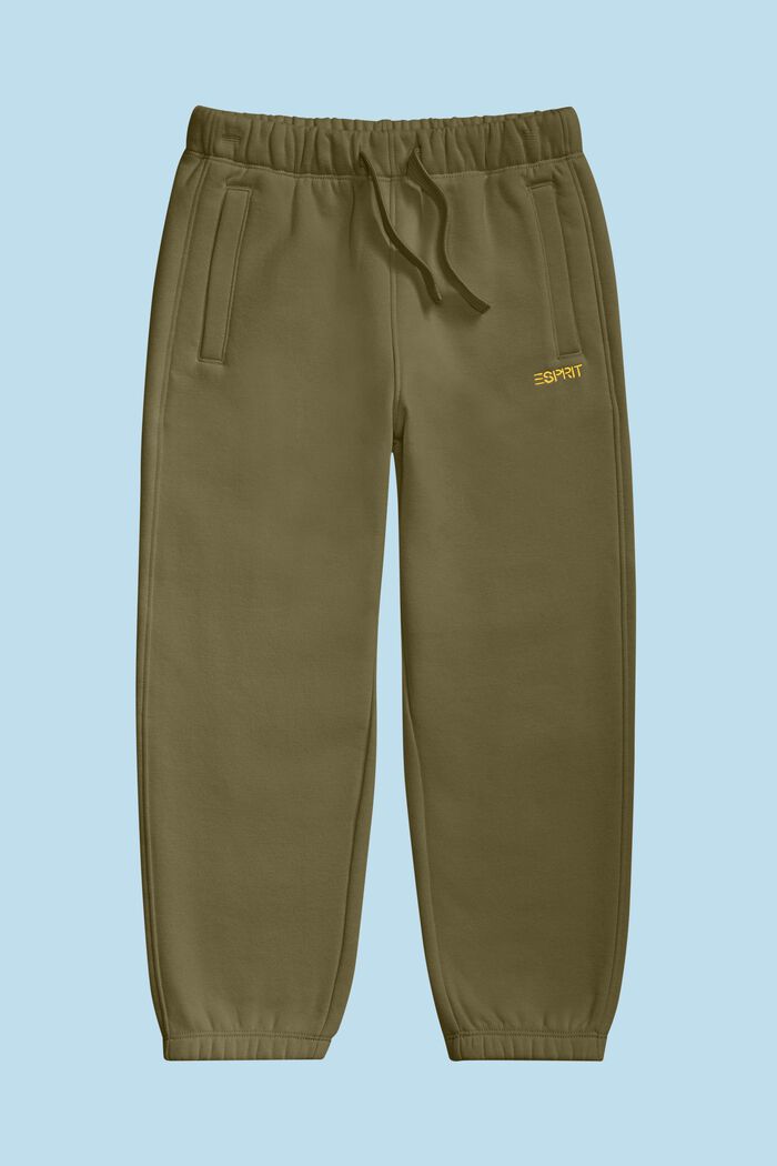 Pantaloni da ginnastica con logo in misto cotone, OLIVE, detail image number 0