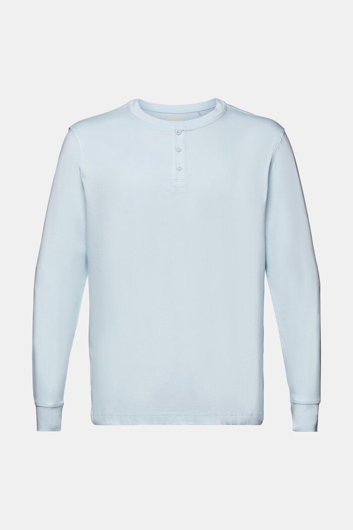 Maglia henley in jersey, PASTEL BLUE, detail image number 7