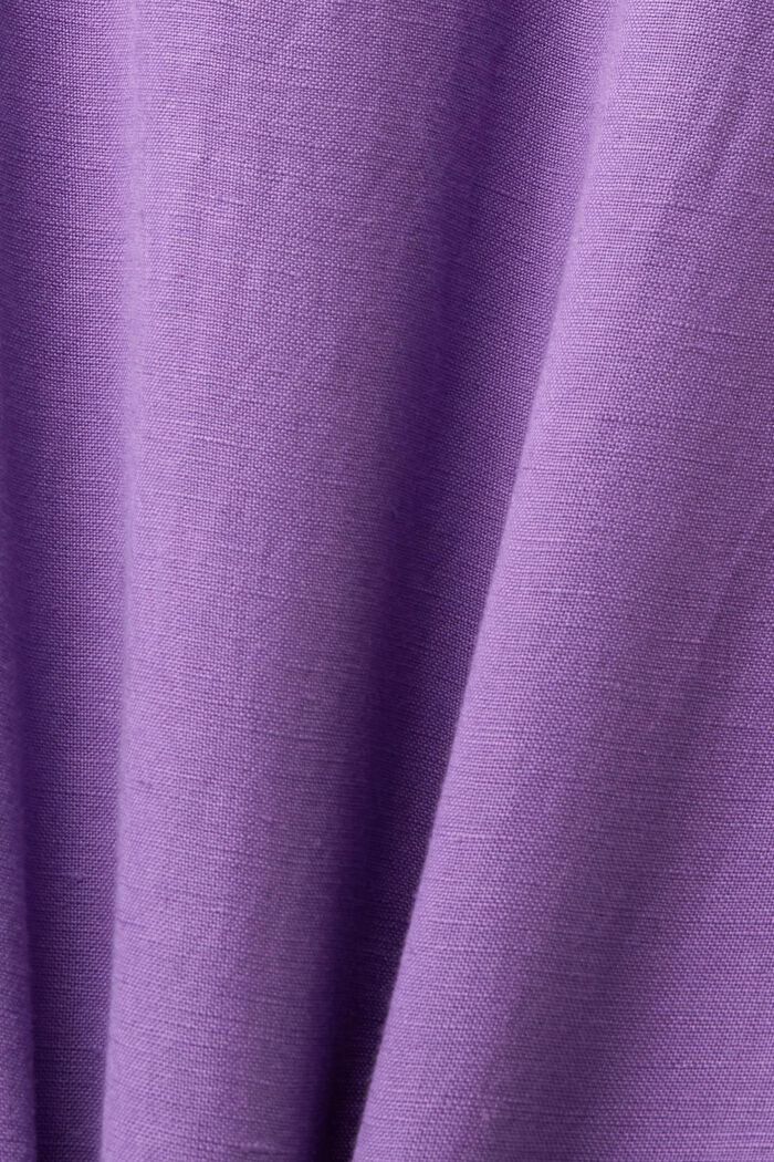 Mini abito camicia in misto lino, PURPLE, detail image number 5