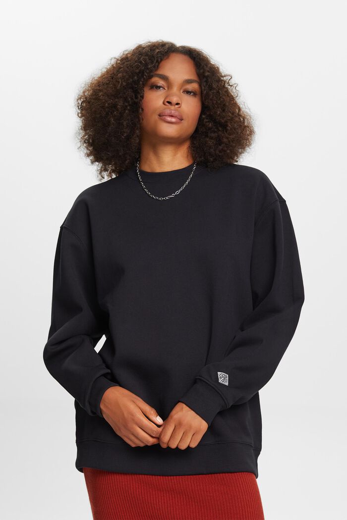 Felpa pullover in misto cotone, BLACK, detail image number 0
