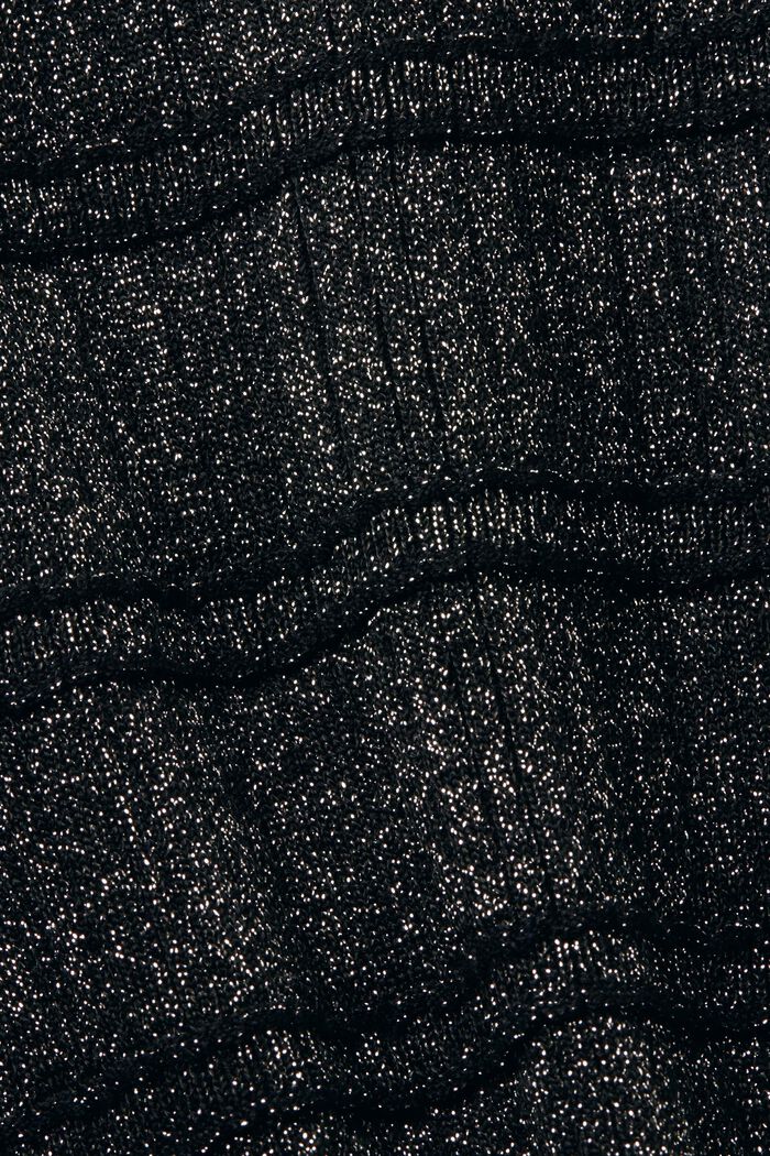 Cardigan con scollo a V in lamé, BLACK, detail image number 5