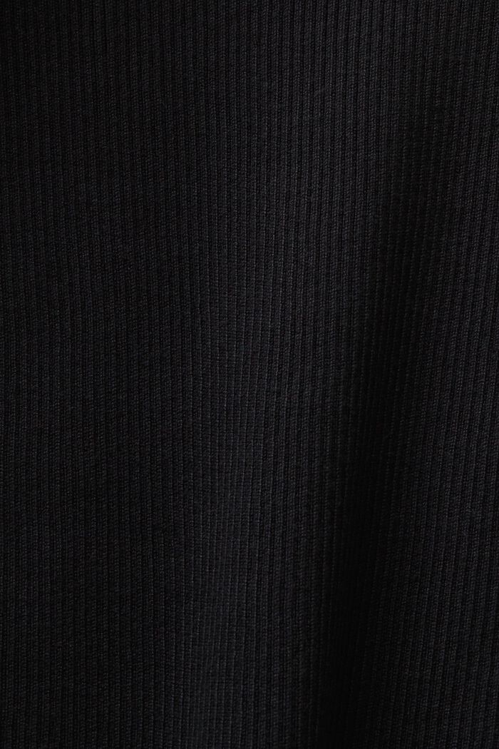 Pullover girocollo in maglia a coste, BLACK, detail image number 5