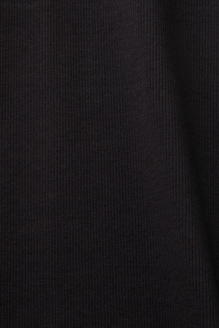 Canotta in jersey a coste, cotone elasticizzato, BLACK, detail image number 5
