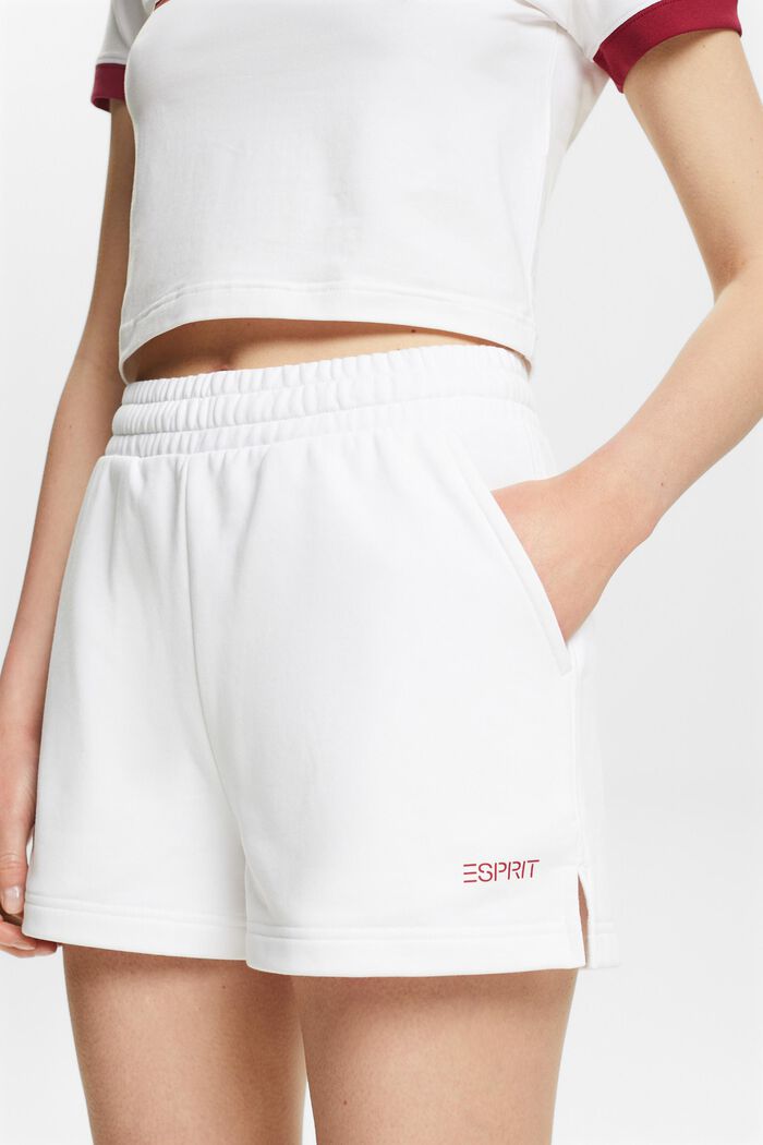Pantaloncini in felpa con logo, WHITE, detail image number 4