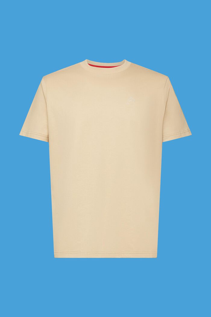 T-shirt in cotone con stampa di delfino, SAND, detail image number 7