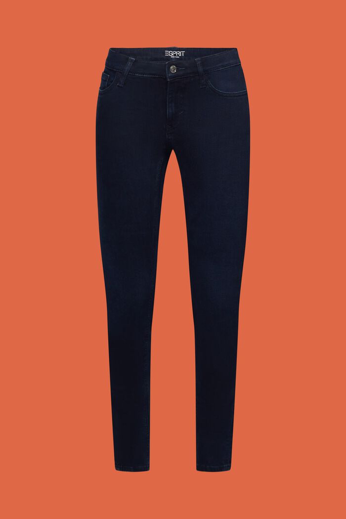 Jeans skinny a vita media, BLUE BLACK, detail image number 6