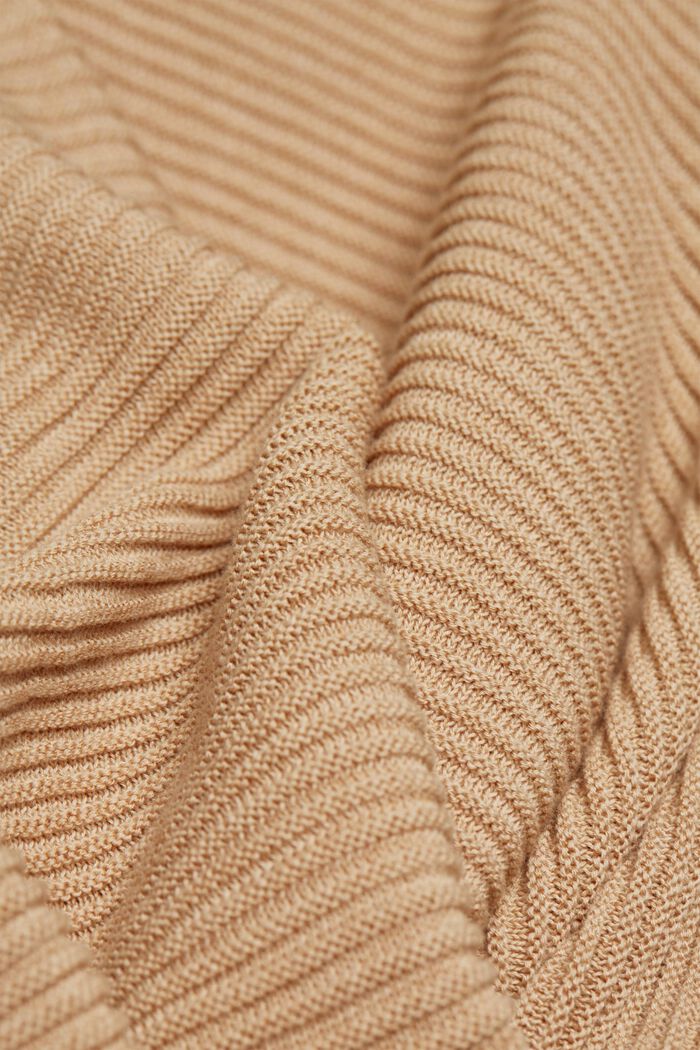 Con lyocell TENCEL™: cardigan a coste, SAND, detail image number 4