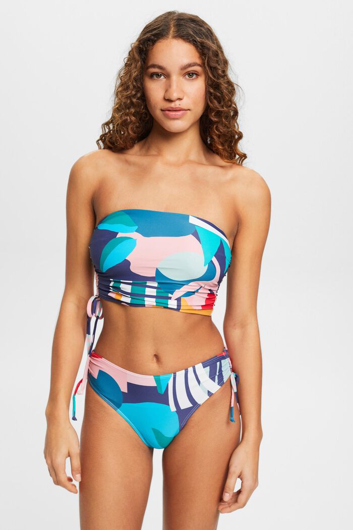 Top da bikini a fascia con stampa multicolore, INK, detail image number 0