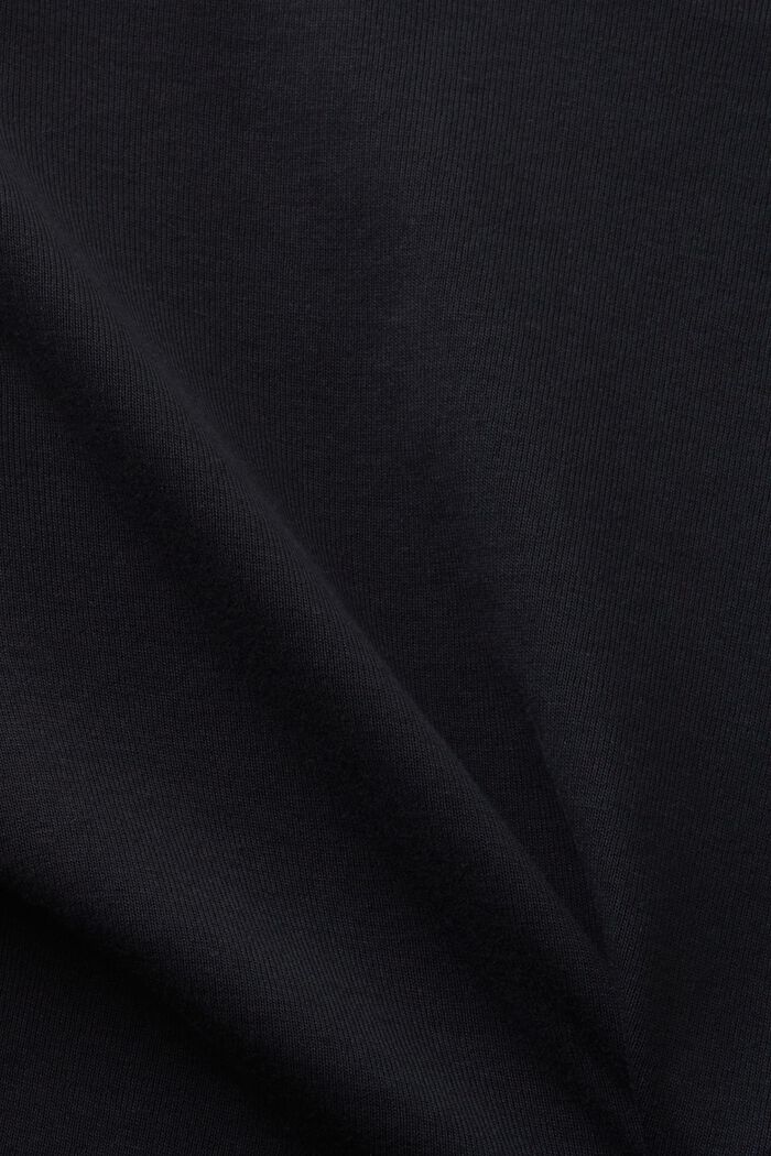 T-shirt in cotone con scollo a V, BLACK, detail image number 4