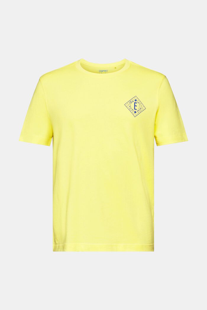 T-shirt in jersey di cotone con logo, PASTEL YELLOW, detail image number 6
