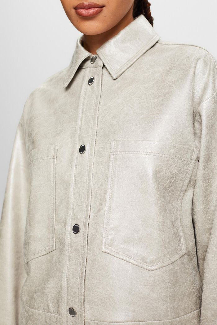 Camicia in similpelle metallizzata, LIGHT GREY, detail image number 3