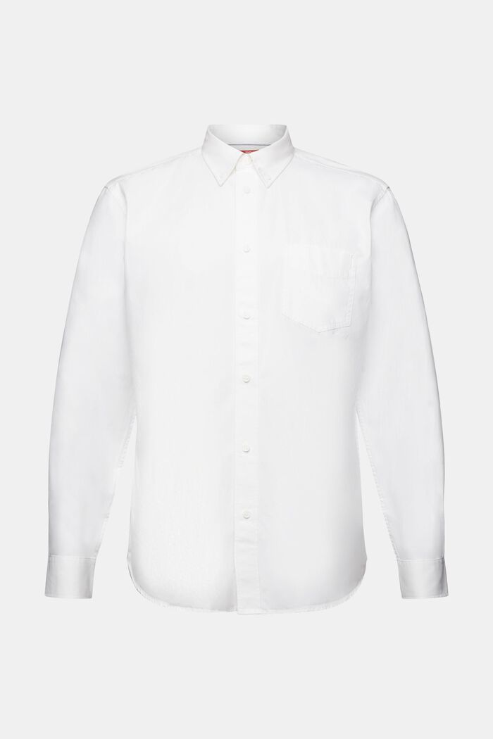 Camicia button-down in popeline, 100% cotone, WHITE, detail image number 8
