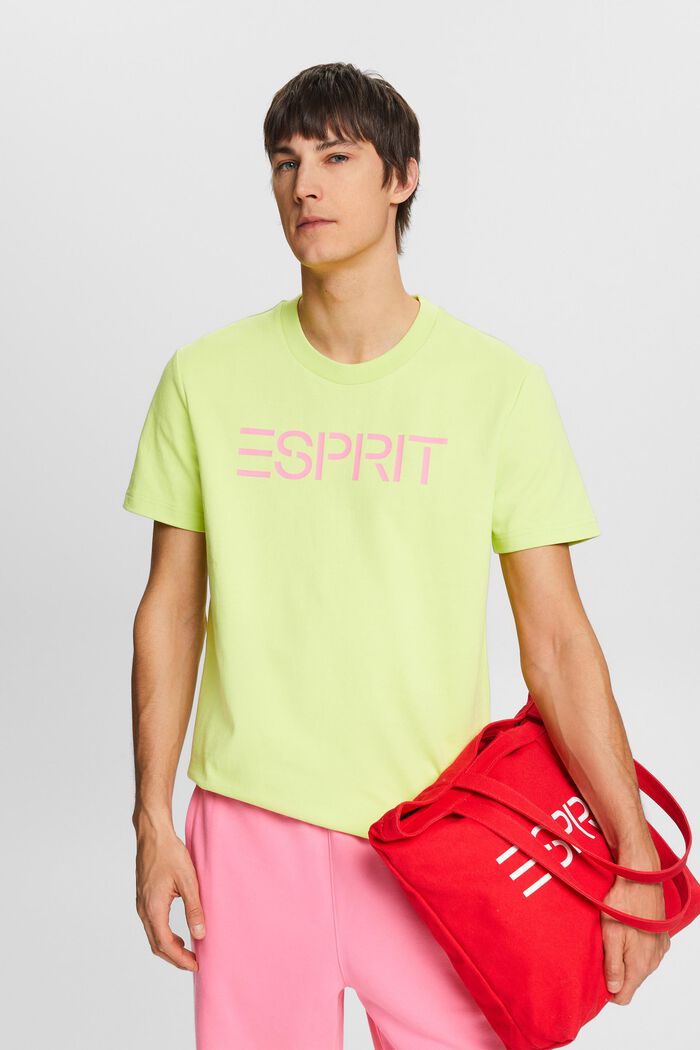 T-shirt unisex in jersey di cotone con logo, BRIGHT YELLOW, detail image number 0