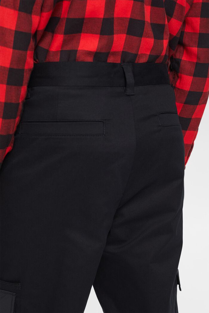 Pantaloni cargo con risvolto, BLACK, detail image number 4