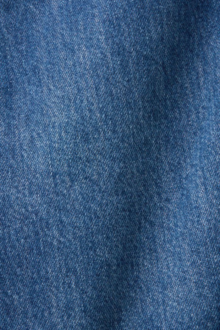 Minigonna in jeans con orlo asimmetrico, BLUE DARK WASHED, detail image number 6