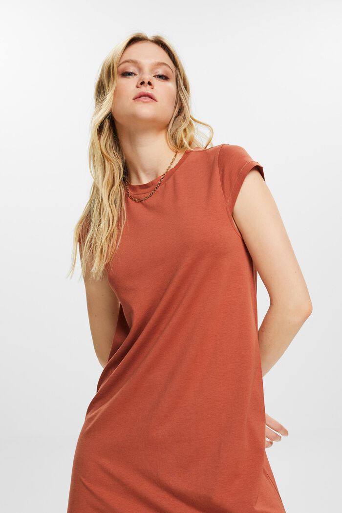 Abito a t-shirt midi in jersey, TERRACOTTA, detail image number 7