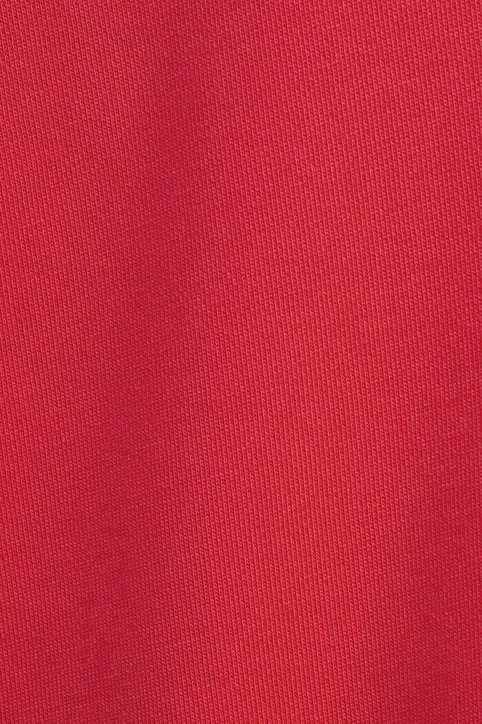 Felpa con cappuccio in pile con logo unisex, RED, detail image number 4
