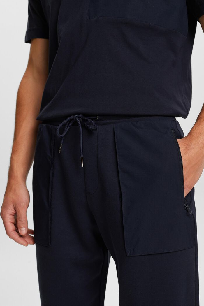 Jogger in stile cargo in tessuto misto, NAVY, detail image number 2