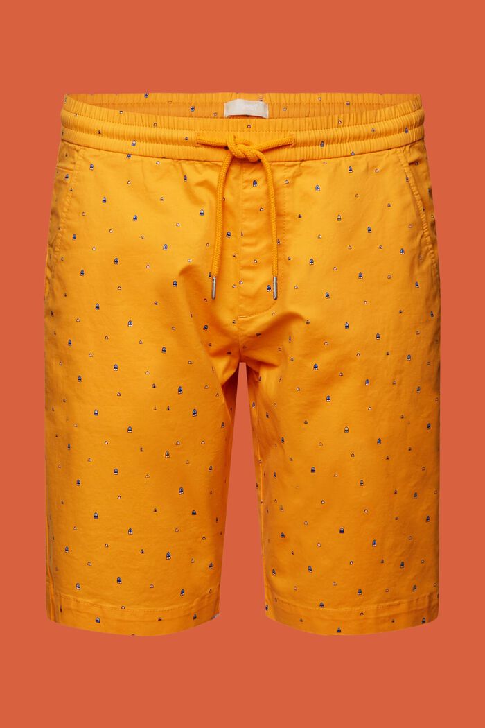 Pantaloncini da infilare a fantasia, cotone stretch, BRIGHT ORANGE, detail image number 7