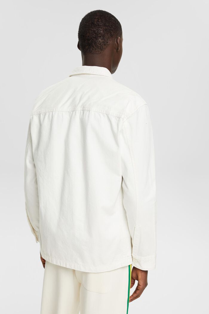 Overshirt in cotone biologico, OFF WHITE, detail image number 3