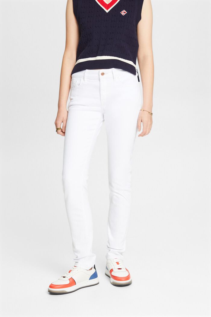 Jeans mid slim, WHITE, detail image number 0