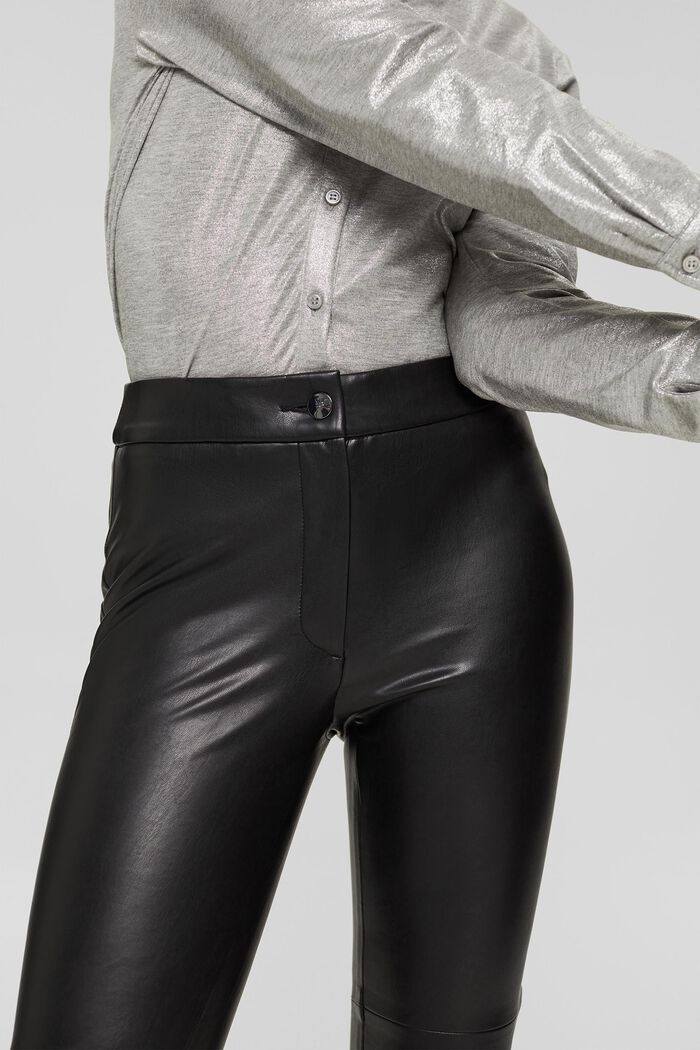 Pantaloni in similpelle, BLACK, detail image number 2