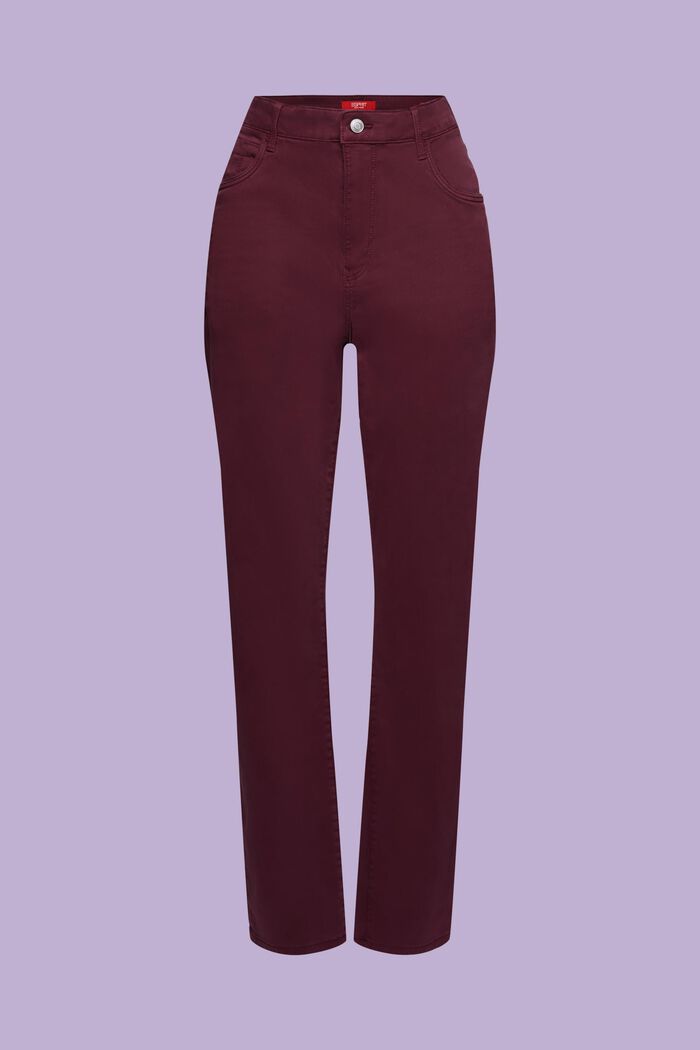 Pantaloni slim fit in twill, BORDEAUX RED, detail image number 6