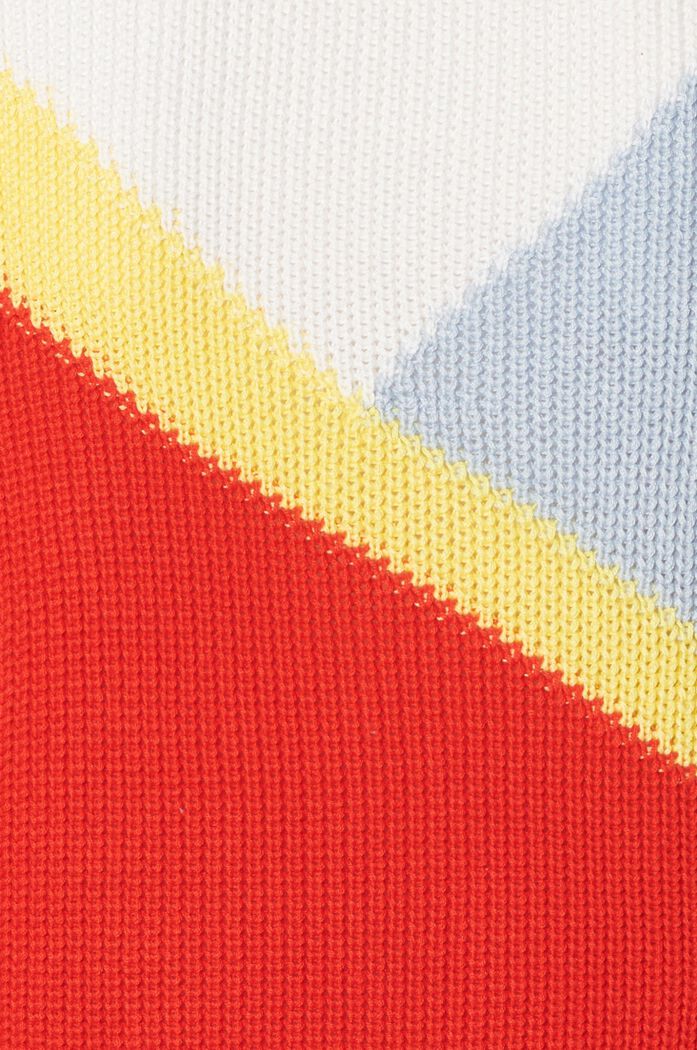 Pullover in maglia a blocchi di colore, cotone biologico, RED, detail image number 3