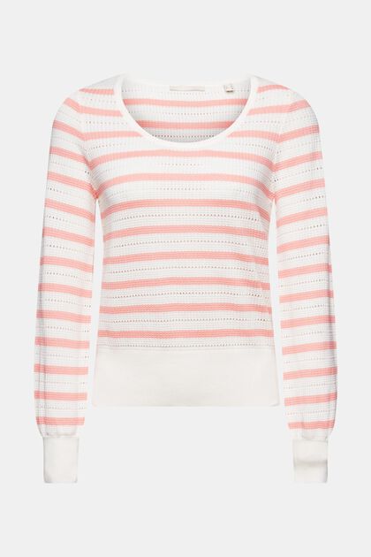 Pullover in cotone pointelle