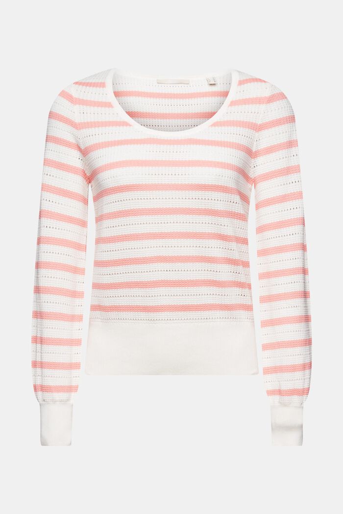 Pullover in cotone pointelle, NEW OFF WHITE, detail image number 6